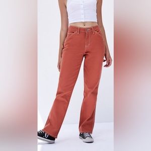 Juniors High Rise Dickies Carpenter Pant Pink belt included